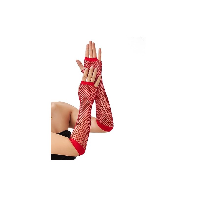 OTPEH Lone Fishnet Gloves Fingerless For Women Fish Net Arm