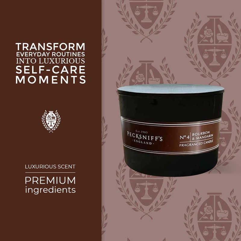 Pecksniffs Black Tall Bourbon & Mandarin Scented Candle | 3