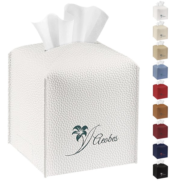 Aeobes Tissue Box Cover Square PU Leather Tissue Holder for