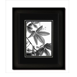 Set of 2-16x20 Matte Black Rustic Modern Photo Frame with Clear Glass and Black/Black Double Mat for 11x14. (Set of 2)