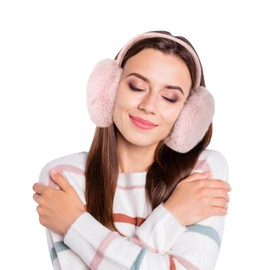 SalLady Plush Earmuffs for Women, Soft Warm Fluffy Earmuffs for Winter, pink