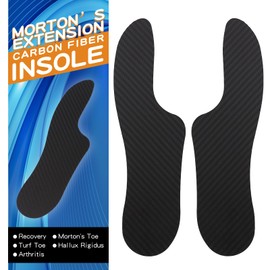 Morton's Extension Orthotic Rigid Carbon Fiber Insole Insert for Men Women for Morton's Toe Turf Toe Hallux Rigidus Arthritis Limitus (1 Pair, 9.05” / 230mm - Men's 5.5 / Women's Size 6.5)