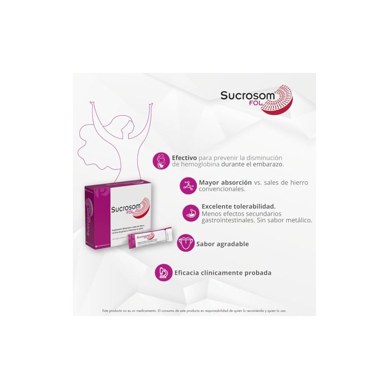 Fol Hierro Sucrosomial Ácido Fólico Vitaminas Suplemento Alimenticio Mujer Sobres