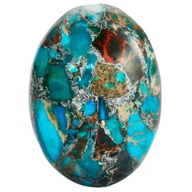 TUMBEELLUWA Sea Sediment Jasper Oval Stone Cabochons Flatback Semi-precious CAB for Jewelry Making Pack of 5, Sea Green(18x25mm)