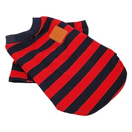 AYNEFY Ropa para Perros, Aberturas Elásticas para Las Piernas Jersey a Rayas para Perros 2 Patas Fácil de Poner y Quitar Clásico para el Día a Día para la Primavera (M)