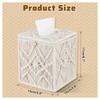 Macrame Tissue Box Cover Boho Decor - 6.7" Ivory Square