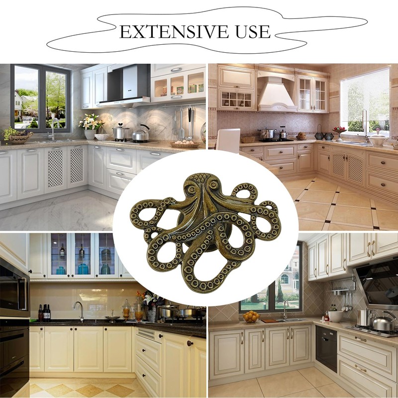 LLDYNW 4 pcs Octopus Drawer Knobs Creative Shape Drawer Knobs