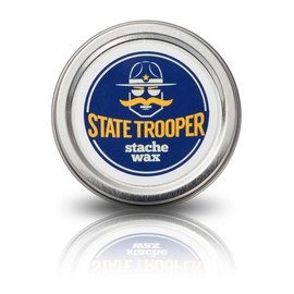 State Trooper Stache Wax - Medium Hold with Natural Beeswax, Coconut Oil & Lanolin, Nourishes & Styles - Easy Application - Two Ounce Tin