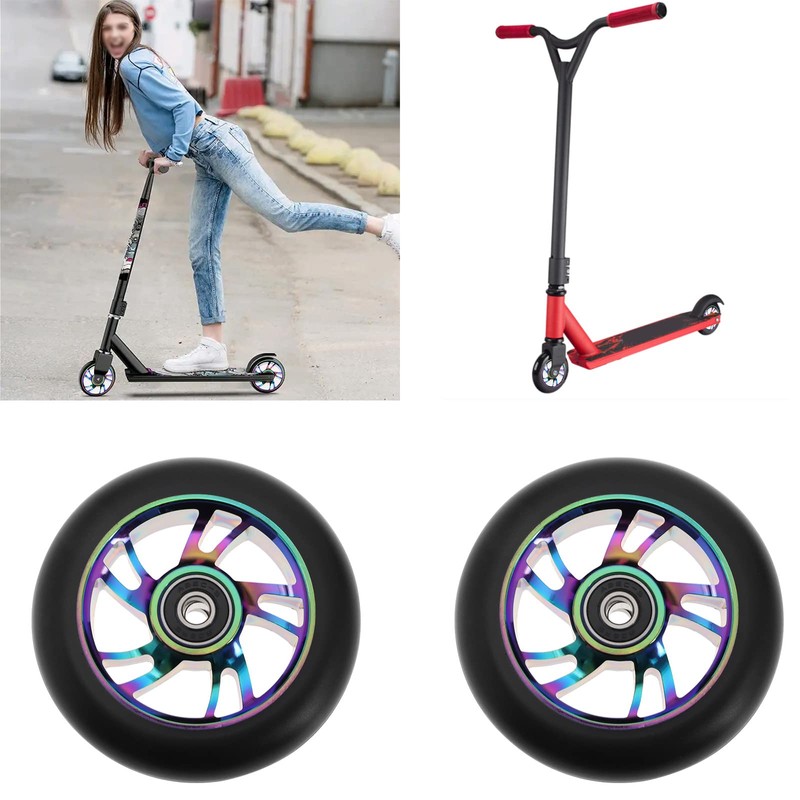 2Pcs 100mm Scooter Wheels Replacement Compatible with Rexco Compatible with