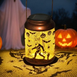 Farol solar Bigfoot de 6.5 pulgadas para colgar al aire última intervensión con cabeza de calabaza