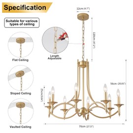 Pretoy Black Farmhouse Chandelier Iron Chandeliers for Dining Room Light Fixture 6-Light Rustic Industrial Hanging Pendant Light for Kitchen Island Foyer Living Room Bedroom