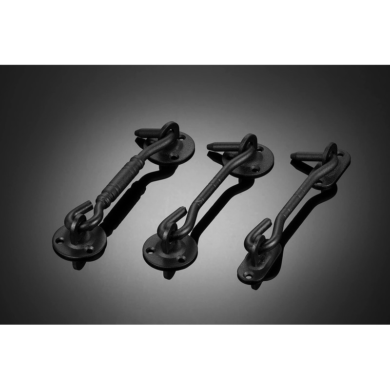 INIRET 2 Packs 4”Barn Door Latches，Matte Black Heavy Duty Solid