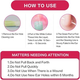 LENITH PIAFLOSS Piercing Aftercare Piercing Earrings Hole Cleaner Rose (Pink)