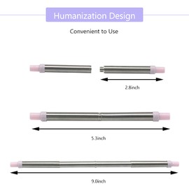 GWAWG 2-Pack Portable Retractable Stainless Steel Collapsible Reusable Straw Metal - Stainless Steel Straw and Cleaning Brush (Grey Blue and Light Pink)