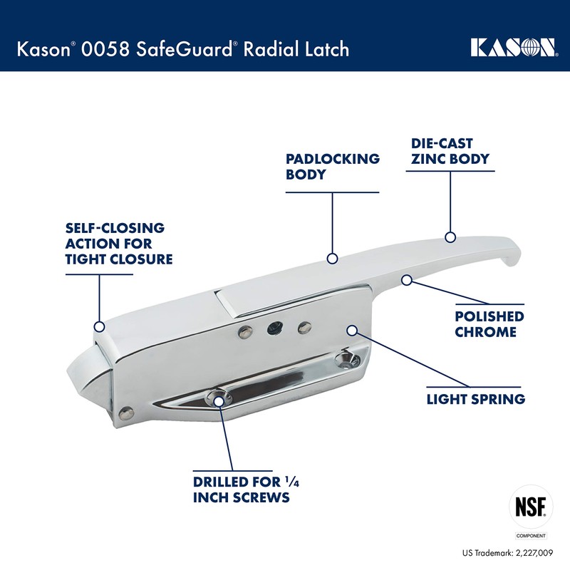 Kason 0058 Safeguard Radial Latch, Light Spring, 10058L05021