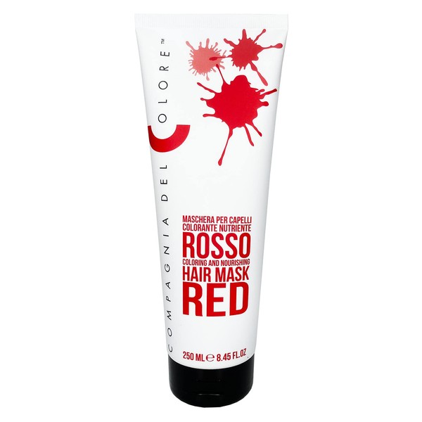 Compagnia Del Colore Coloring and Nourishing Hair Mask 8.45 Oz"Free Starry Lipgloss 10 Ml" (Red)