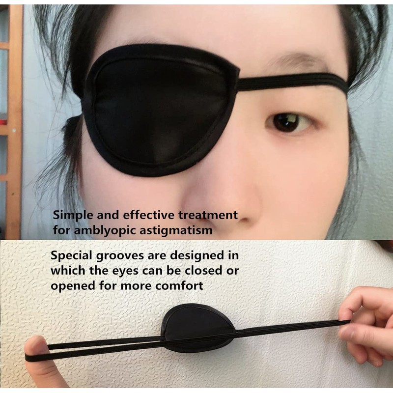 Xianglangsuccess Monocular Black Eye Patch, Washable, Amblyopia, Medical Eye Patch,