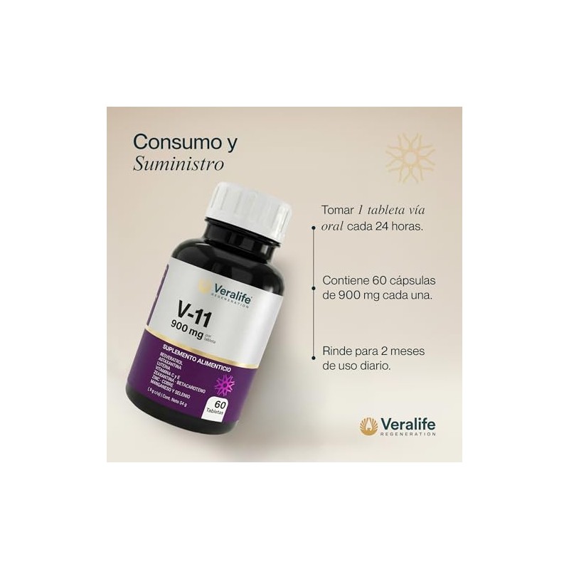 Veralife Suplemento Alimenticio Resveratrol Astaxantina Capsulas Gramo Nutricional Nanonutricion Multivitaminico