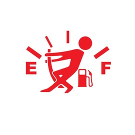 CMI DD970R Gas Gauge Empty Full Decal Sticker | 5.5-Inches By 4-Inches | Premium Quality Red Vinyl