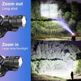 Unbranded Lampara headlamp recargable led luz blanca para la cabeza 10 horas de trabajo