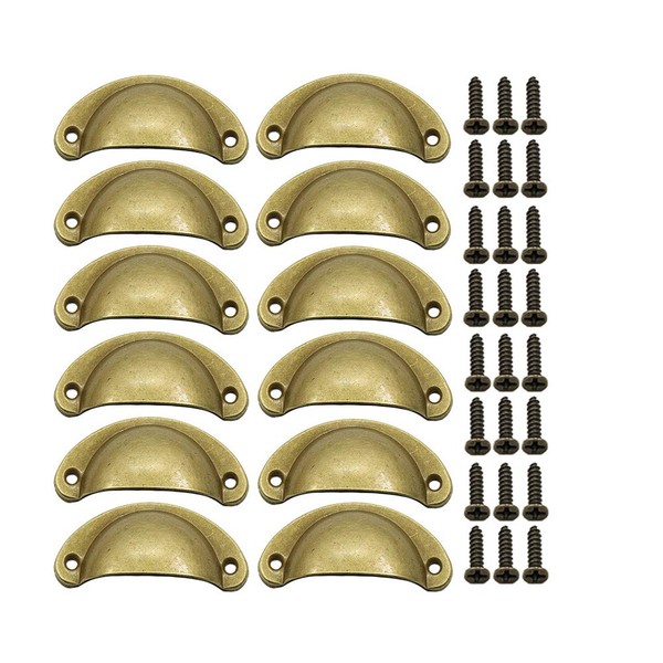 BOZONLI 12 Pack Retro Metal Kitchen Cupboard Drawer Cabinet Door