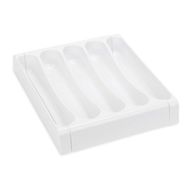 Camco Adjustable Cutlery Tray - Designed for RV and Compact Kitchen Drawers, Adjusts Between 9" and 13" for an Easy Custom Fit -White (43503)