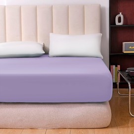 Prime Linens Extra Deep 30Cm Plain Fitted Sheet, Elastic Pocket Breathable Soft Polyester Cotton Bed sheet Machine Washable Fade Resistant (Lilac, Double)