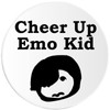 Cheer Up Emo Kid - 3 Pack Circle Stickers 3