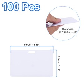 PATIKIL PVC Cards with Horizontal Slot Punch, 100 Pcs 30Mil Graphic Quality Printable Blank Cards for ID Badge Business Card Credit Card, White