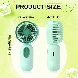 Rossesay Mini Portable Fan Bulk Cute Handheld Lightweight Small Little Personal Hand Eyelash Fan 3 Speeds USB Rechargeable for Women Men Indoor Outdoor Makeup Travel (Green,1 Pcs)