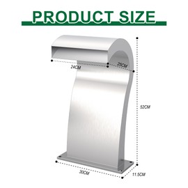 LONGRUNNEW Pool Waterfall Fountain Stainless Steel Fountain 22.60'' x 10.55'' x 14.57'' Silver Pool Fountains for Ground Pools Garden Outdoor Waterfalls Sheer Descent Pond Water Feature