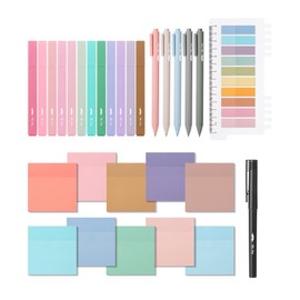Mr. Pen- Aesthetic Book Annotation Kit, 38 pcs, Aesthetic Highlighters and Gel Pens, Transparent Sticky Notes, Transparent Sticky Tabs for Books, No Bleed Highlighters for Bible Pages No Bleed