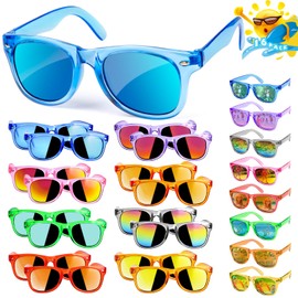 Kids Sunglasses Bulk - Party Favors for Kids 3-8, 32Pack Neon Sunglasses Party Favors with UV400, Kids Goodie Bags Stuffers