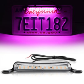 LivTee License Plate Light, LED Tag Lights, Extremely Bright LED License Plate Lights Assembly for Trailer UTV ATV Truck RV Boat, Car Accessories, Purple(6000K)