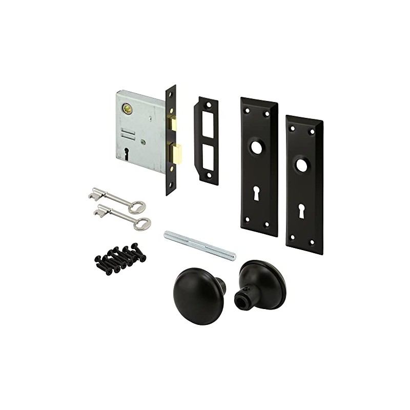 Prime-Line E 2798 Mortise Keyed Lock Set with Matte Black
