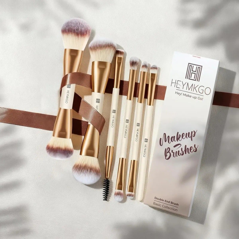 Set Brochas Maquillaje Doble 6pcs Profesional