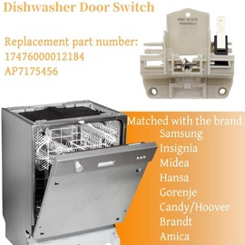 Replacement Door Lock for Dishwashing Machine, 17476000000048 Dishwasher Door Lock Replacement Part # AP7175456 17476000012184