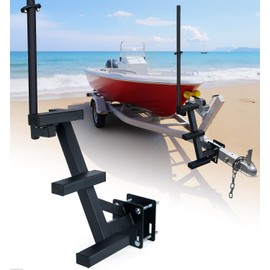 Toplamper Boat Trailer Steps with Handrail Heavy-Duty Boat Boarding Step Ladder for The Tongue, Side Mount Non Slip 3 Steps