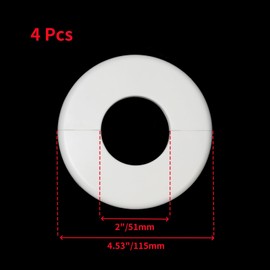 Oedema 4 Pcs 2 Inch Plastic Round Escutcheon Plate Self-Adhesive Water Pipe Cover for Water Pipe Faucet Decoration Accessories, White