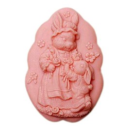 11177 - Moldes de jabón de silicona para hacer jabón, conejo, barra de conejo, silicona para manualidades, jabón hecho a mano