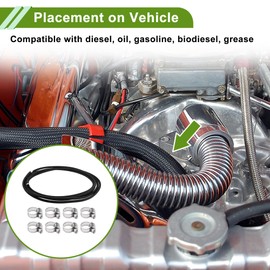 HOPESPANNER 3/16" Fuel Line Kit 19.68ft Vacuum Hose Automotive Fuel Hose with 8 Clamps