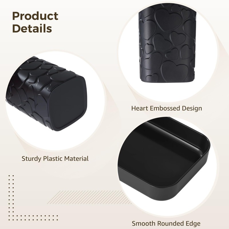 5 Pcs Bathroom Accessories Set, Heart Embossed Lotion Dispenser, Toothbrush