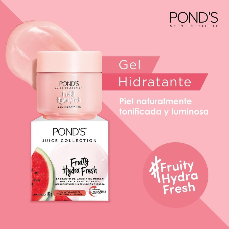Pond's Cuidado Facial Fruity Hydra Fresh Sandía, Gel Hidratante, 110