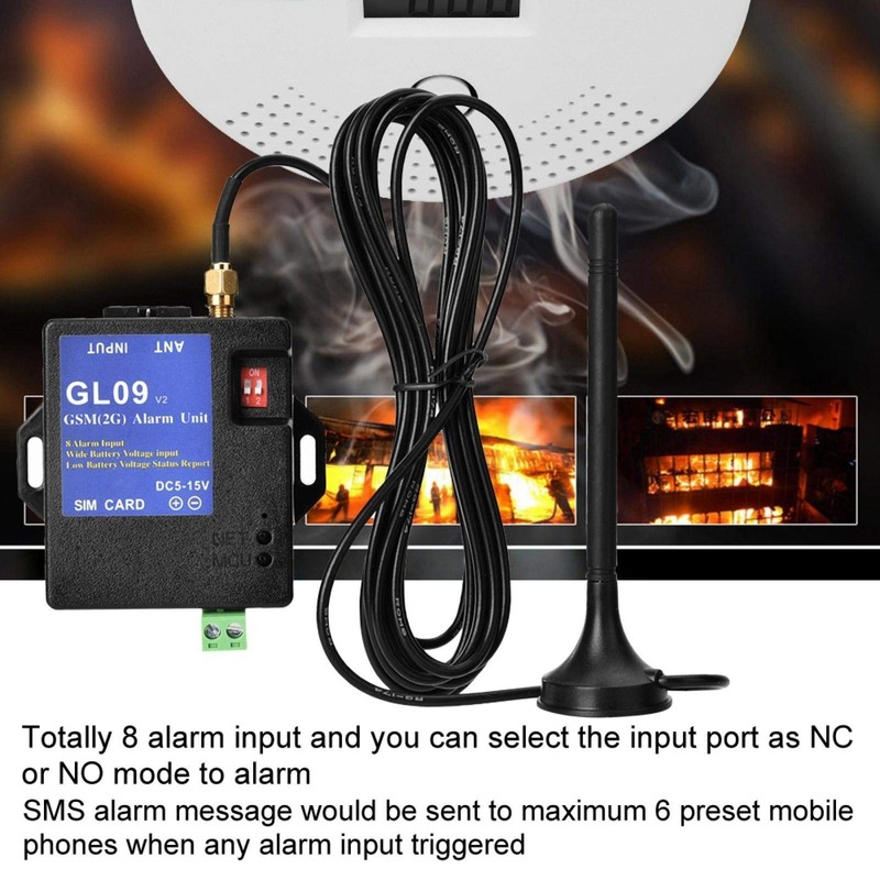 GSM Alarm System, GL09 8 Channel Battery Operated App Control