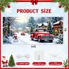 Eleouto Christmas Garage Door Cover Decorations 7x16ft Winter Truck Snowman