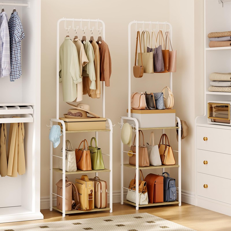 Tall Purse Organizer with Practical Purse Hanger, Floor-Standing Purse Rack