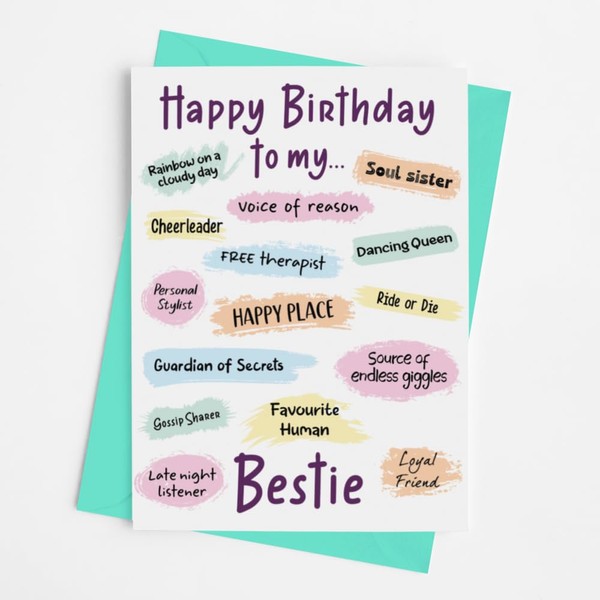 Happy Birthday to my Bestie - Cute Birthday Greetings Card