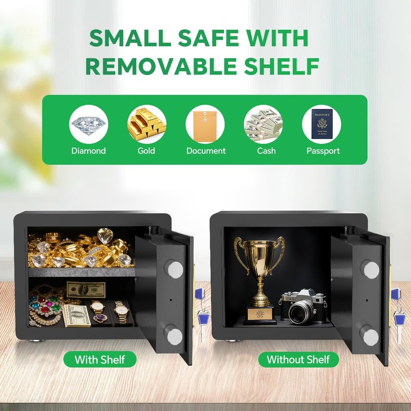 Safe Box with Digital Keypad & Alarm System - Electronic