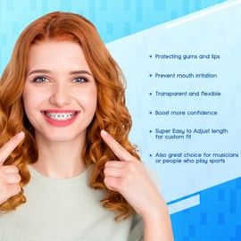 Obrush Clip-on Comfort Covers for Braces, Orthodontic Mouth Guard for Braces, Lip Protector, Wax Braces Cover, Lip Bumper for Braces, Lip Shield for Brackets, Braces Accessories