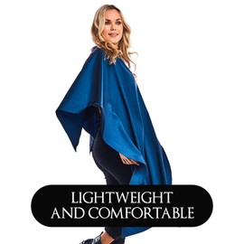 BD Barber Lightweight Crinkle Nylon Hair Cutting/Styling Cape, Water Resistant, Machine Washable, Permanent Crinkle Nylon, Repels Hair, Snap Closure at Neck, Generous 54 x 60 inch Size, Navy